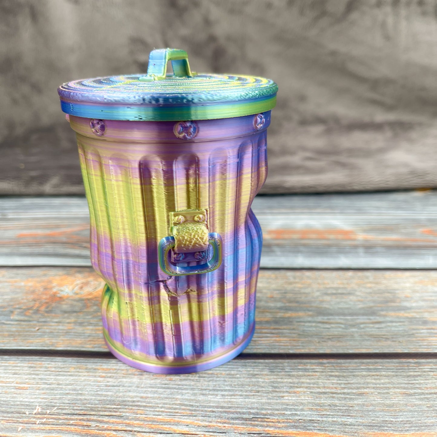 Battered Trash Can