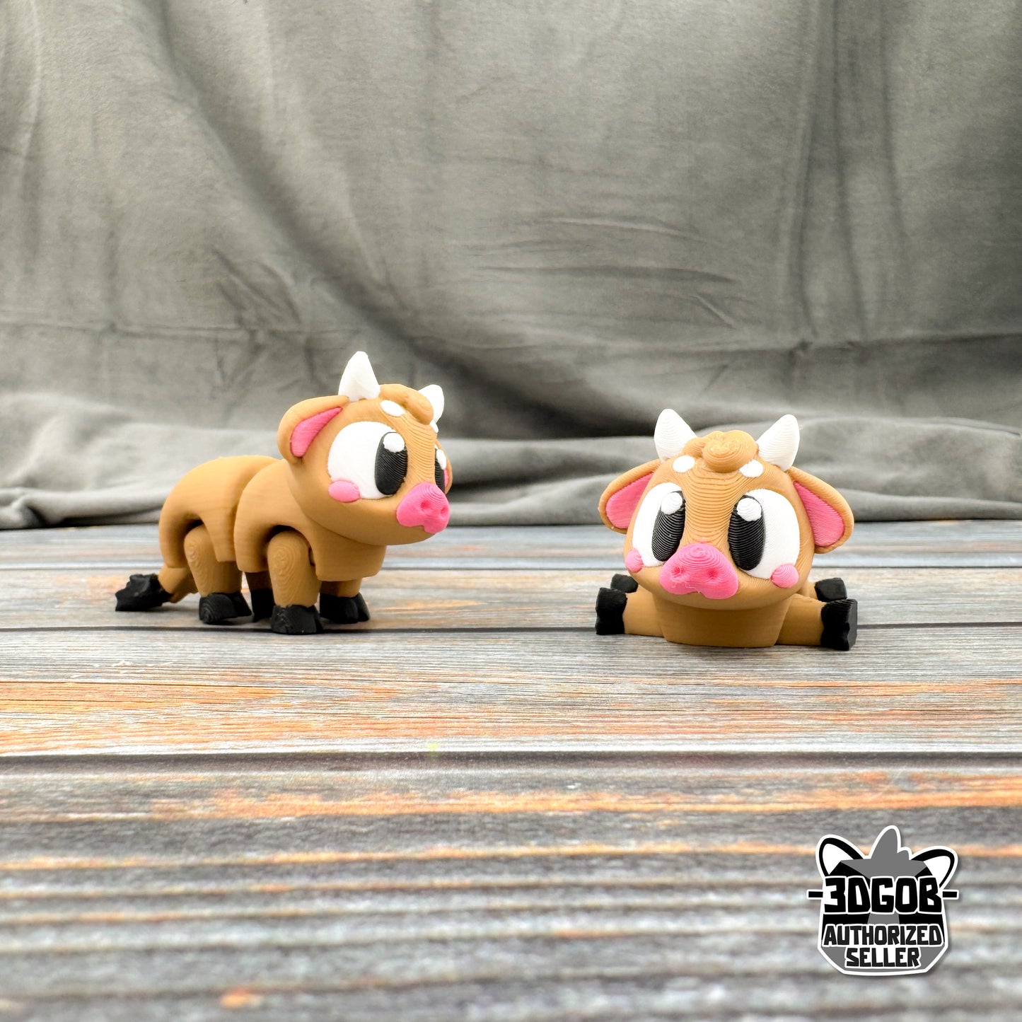 Brown Cow Articulated 3D Printed Fidget Figure