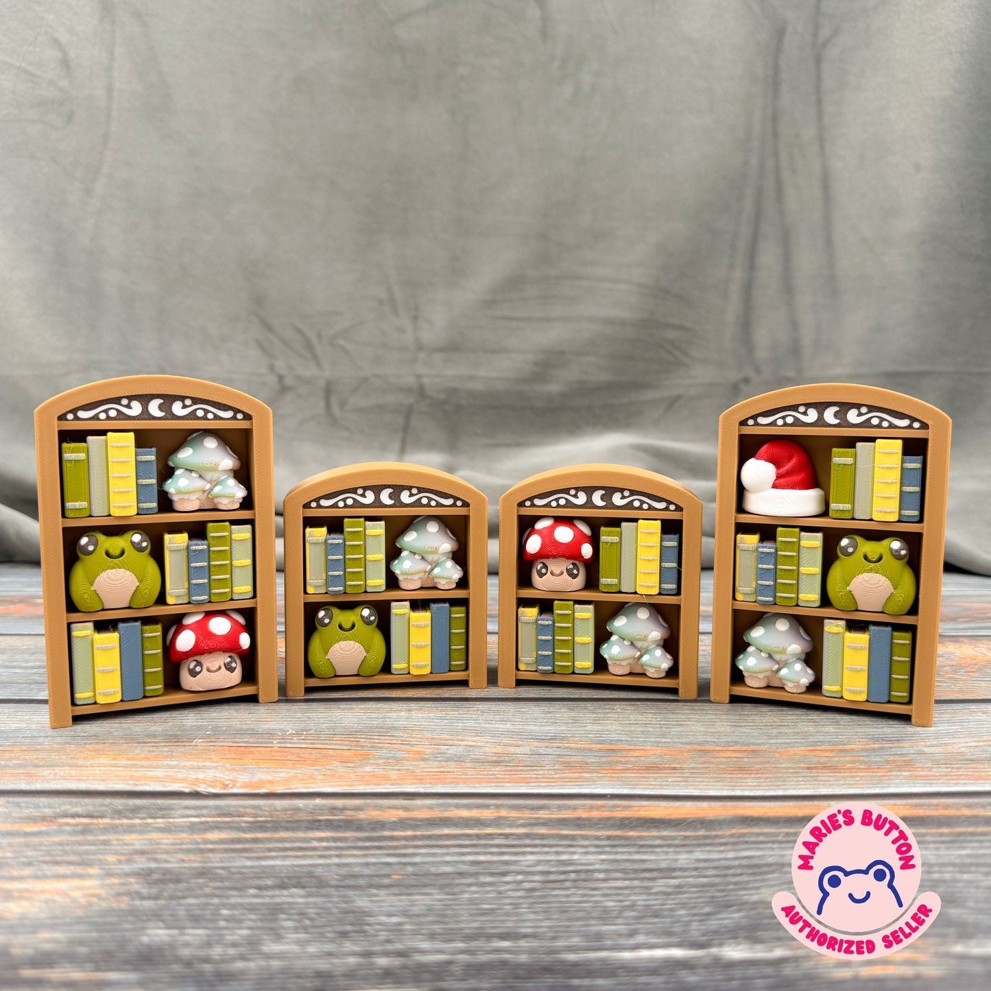 Cozy Book Nook Bookcase 3D Printed Clicker Fidgets