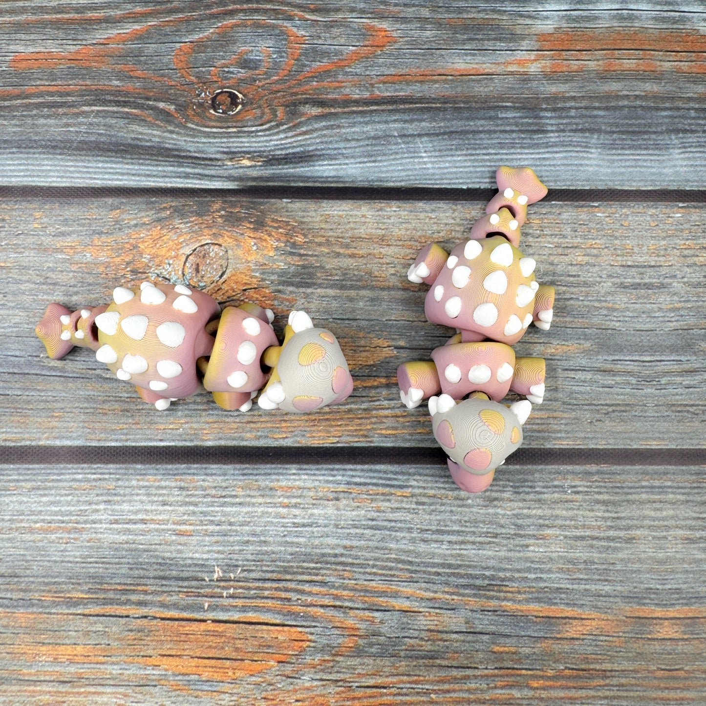 Ankylosaurus in Eggshell Articulated 3D Printed Fidget Figure