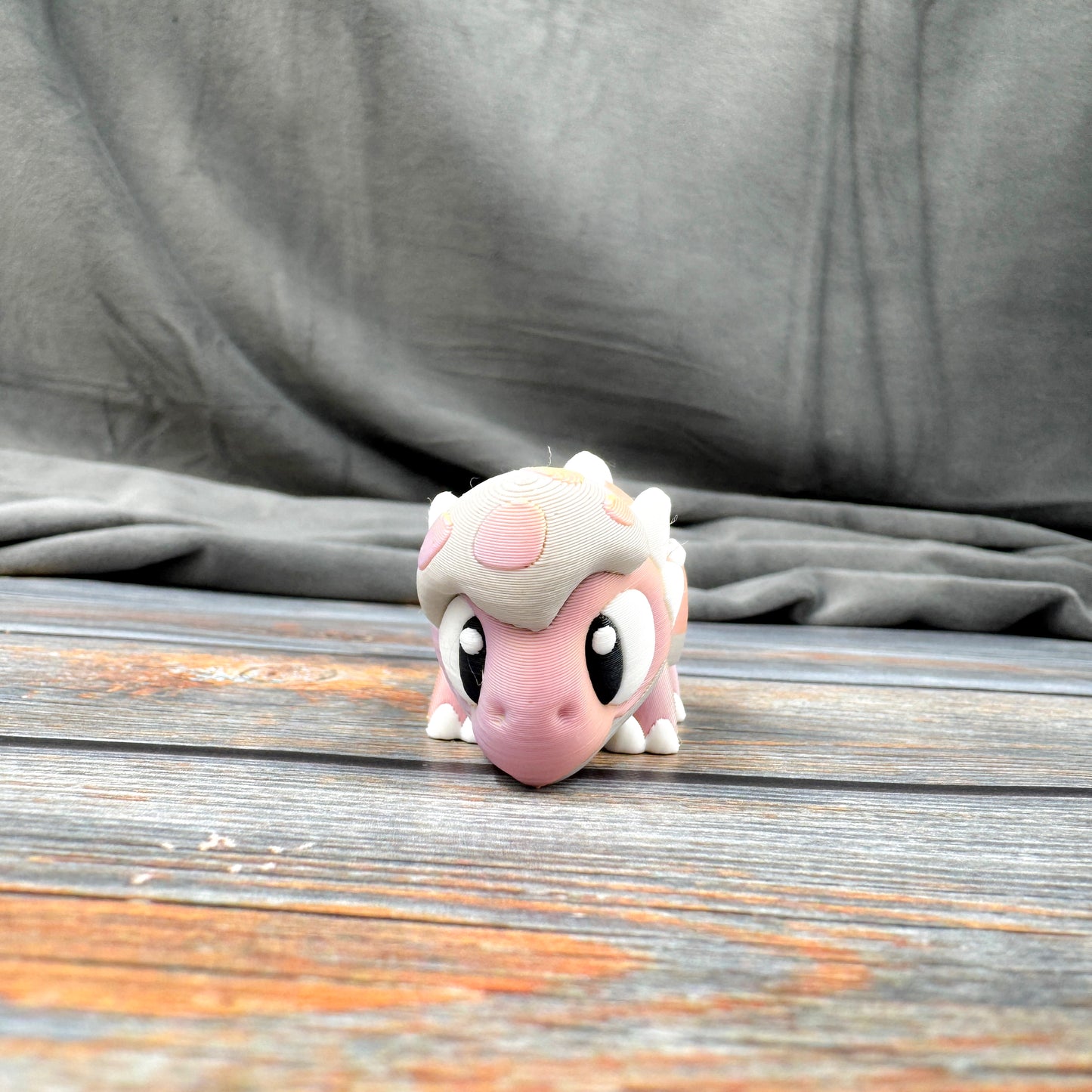 Ankylosaurus in Eggshell Articulated 3D Printed Fidget Figure