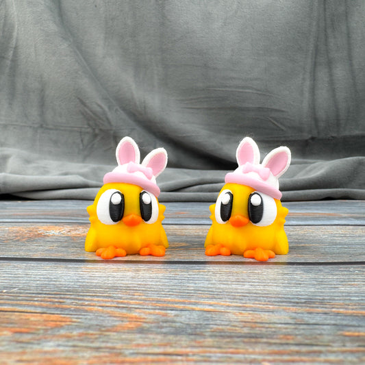 Chick with Bunny Ears 3D Printed Fidget Figure