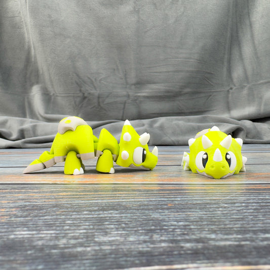 Baby Triceratops in Eggshell 3D Printed Fidget Figure