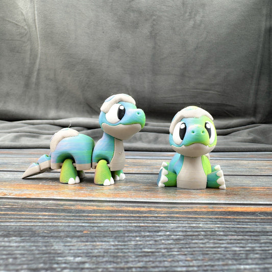 Brachiosaurus in Eggshell Articulated 3D Printed Fidget Figure