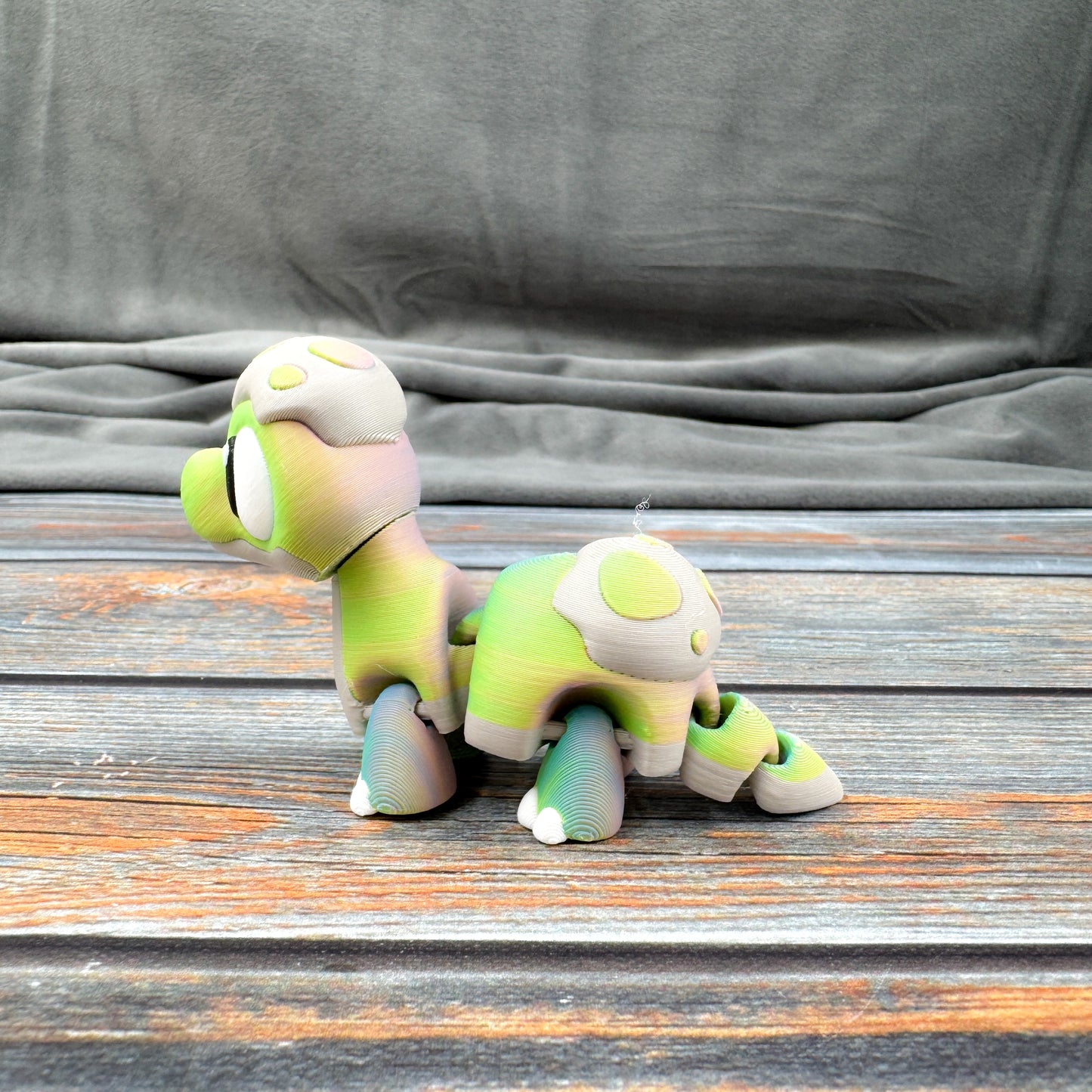 Brachiosaurus in Eggshell Articulated 3D Printed Fidget Figure