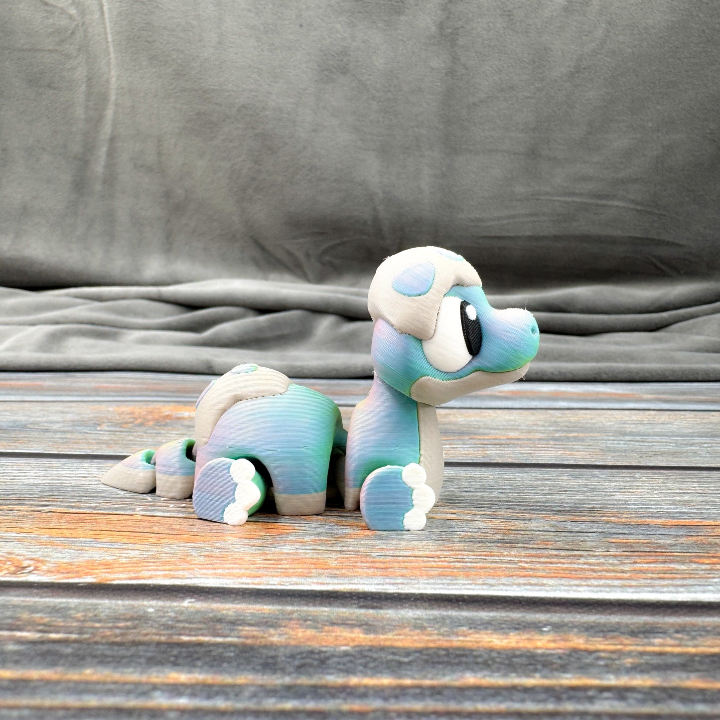 Brachiosaurus in Eggshell Articulated 3D Printed Fidget Figure