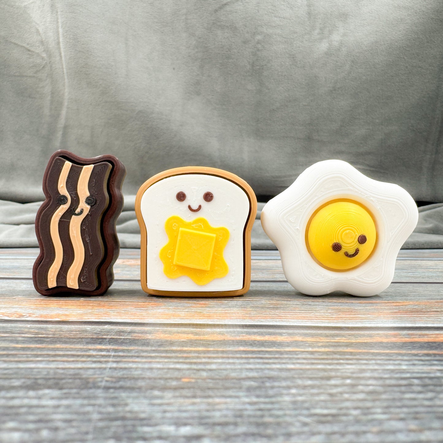 Breakfast Friends 3D Printed Clicker Fidgets