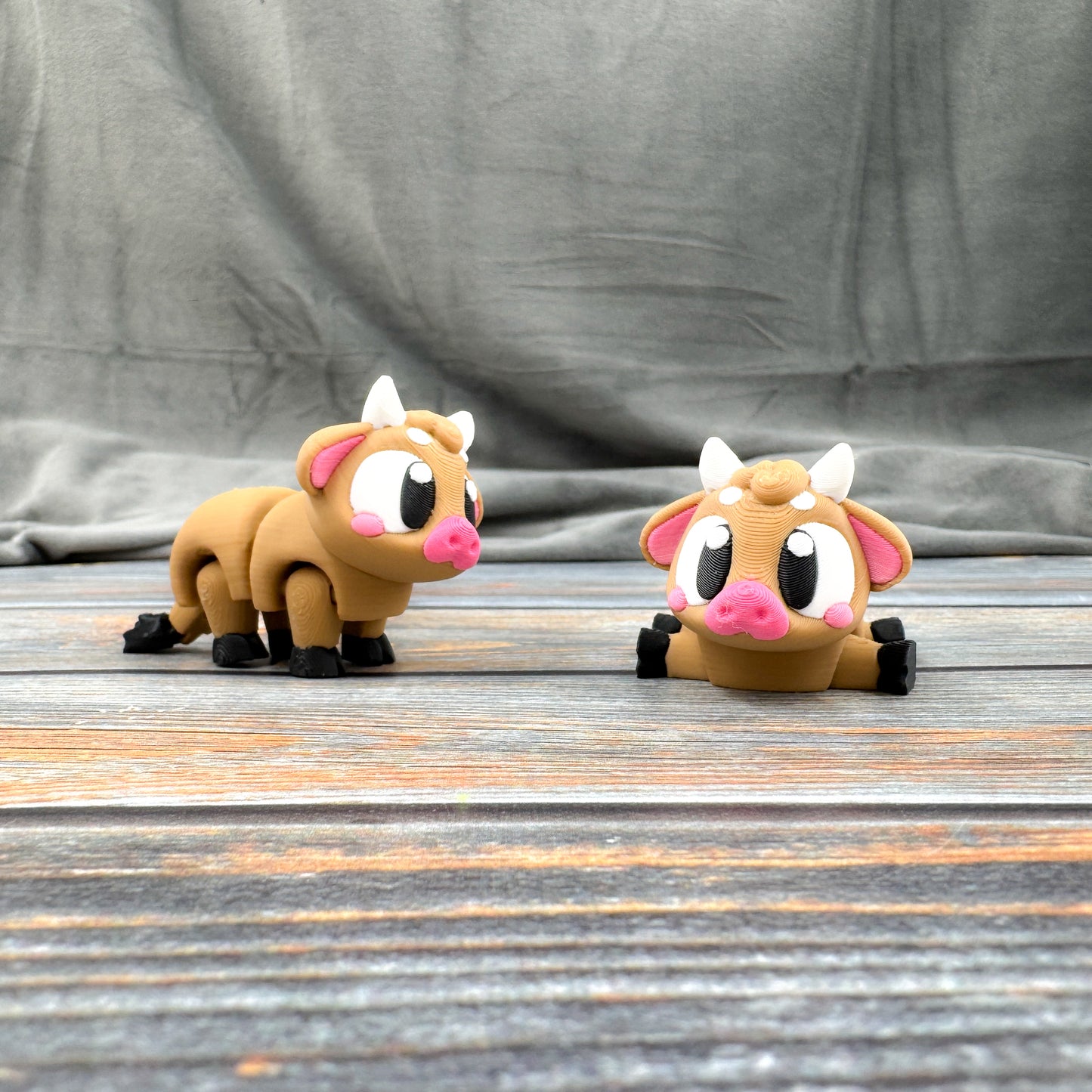 Brown Cow Articulated 3D Printed Fidget Figure