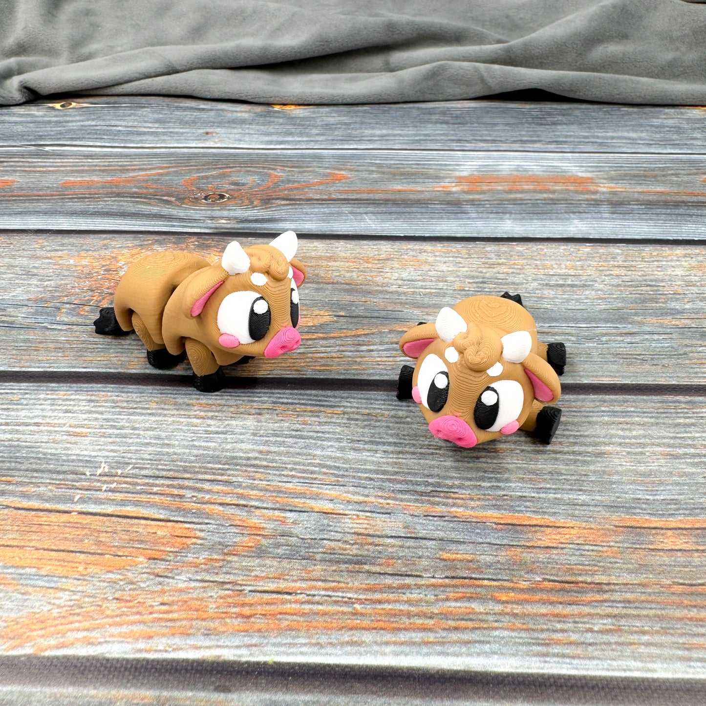 Brown Cow Articulated 3D Printed Fidget Figure
