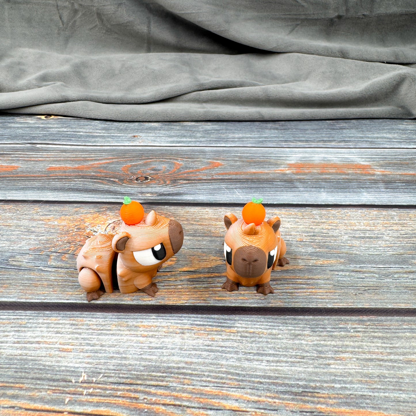 Capybara with Orange Articulated 3D Printed Fidget Figure