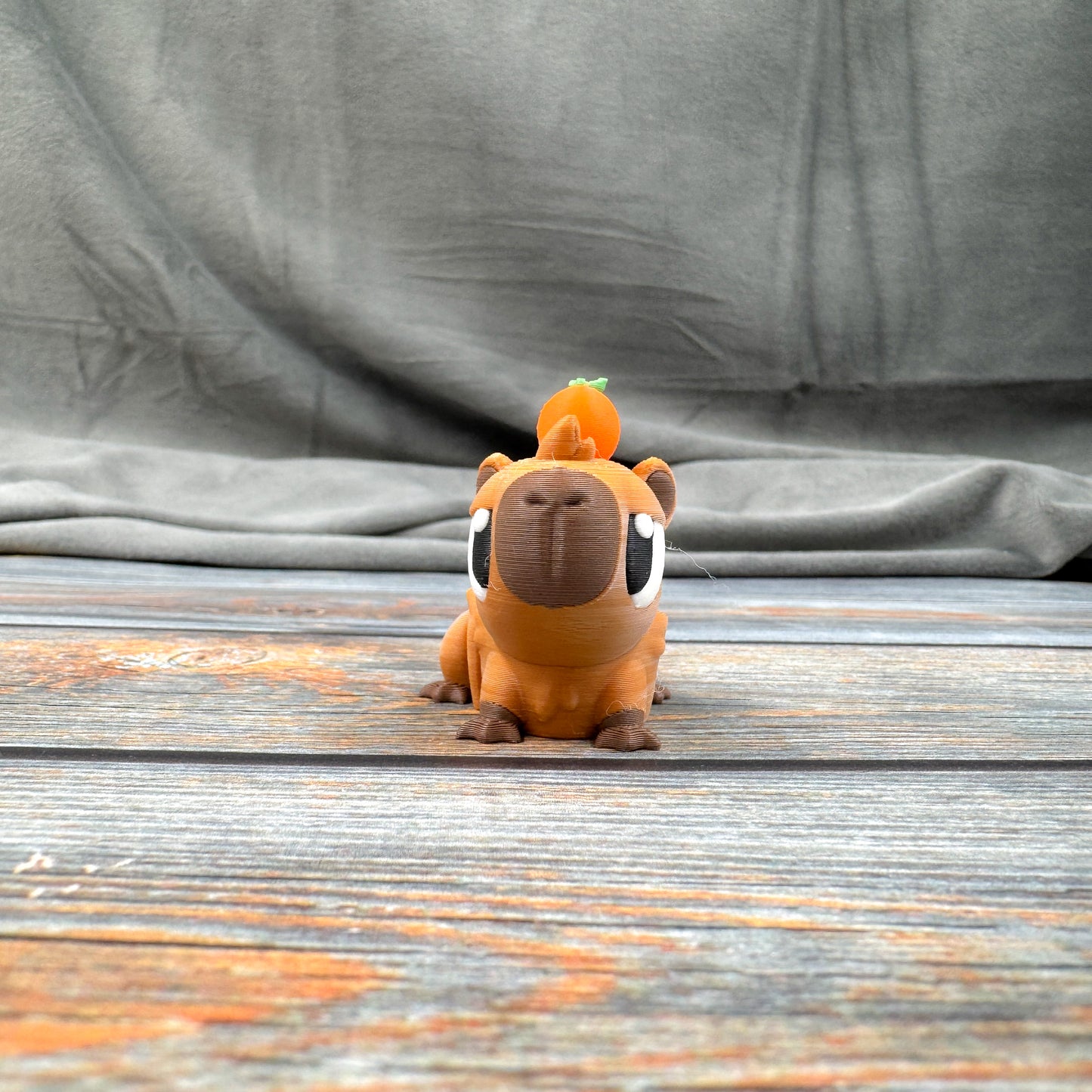 Capybara with Orange Articulated 3D Printed Fidget Figure