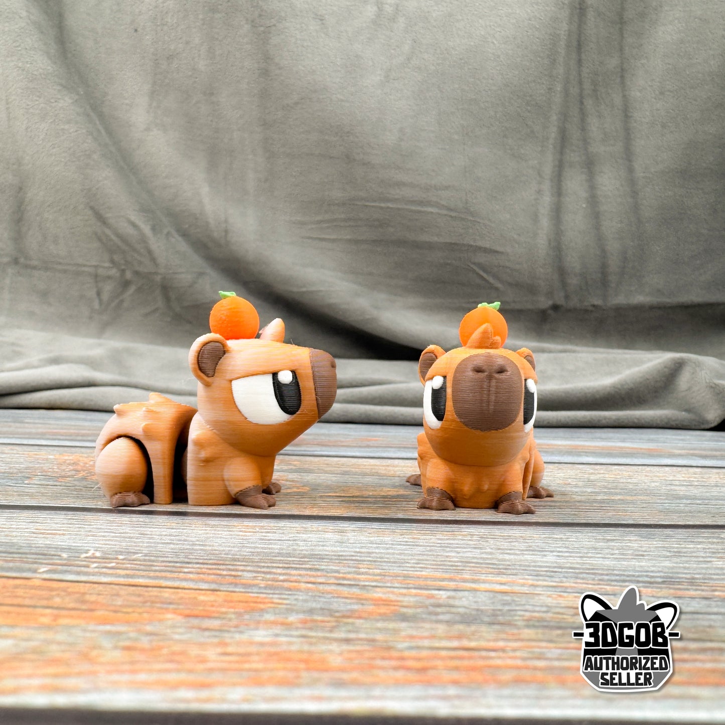 Capybara with Orange Articulated 3D Printed Fidget Figure