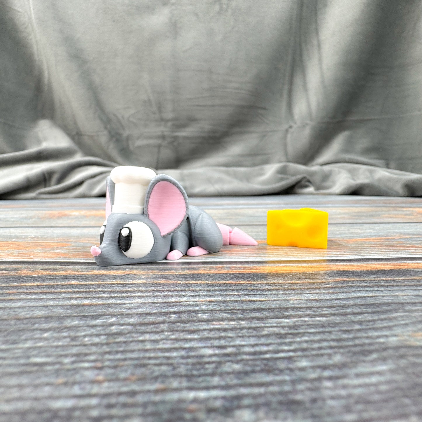 Chef Mouse with Cheese 3D Printed Fidget Figure