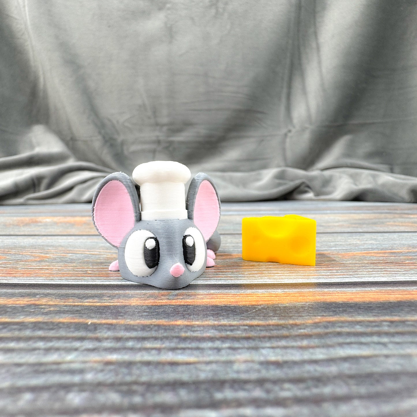 Chef Mouse with Cheese 3D Printed Fidget Figure