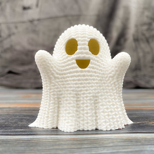 Crocheted Ghost LED Tea Light Cover