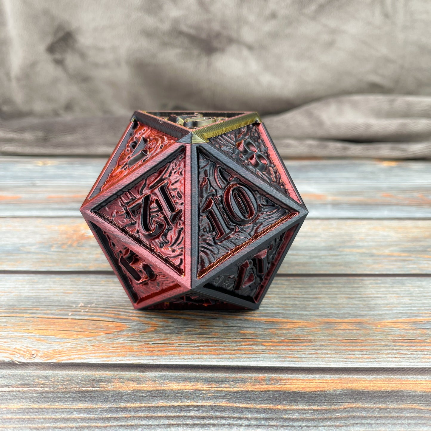 D20 Dice Vault in Oil Slick Bronze