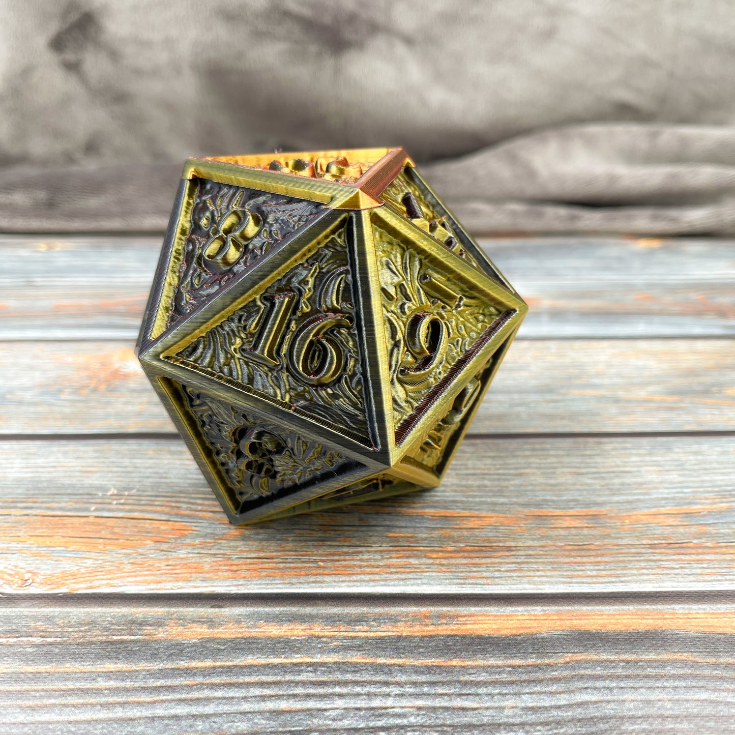 D20 Dice Vault in Oil Slick Bronze