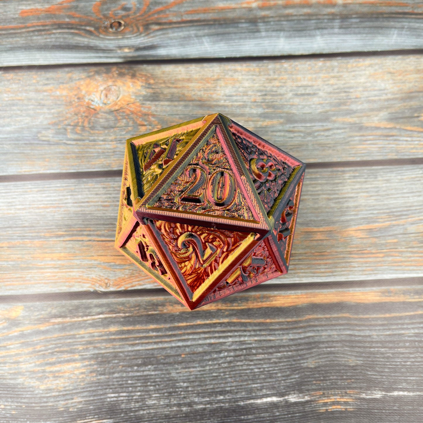 D20 Dice Vault in Oil Slick Bronze