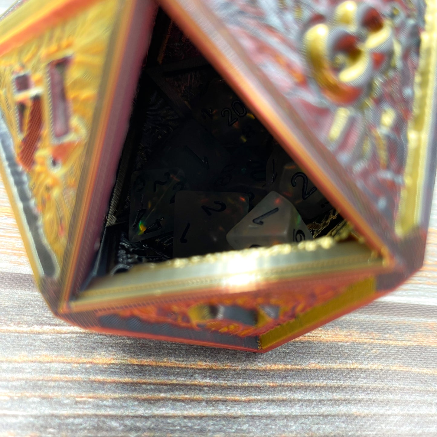 D20 Dice Vault in Oil Slick Bronze