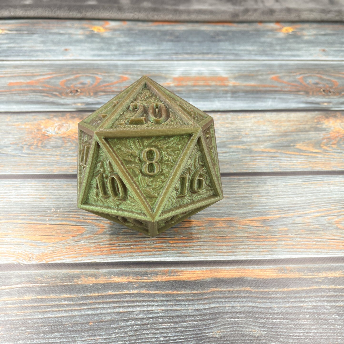 D20 Dice Vault in Starlight Bronze