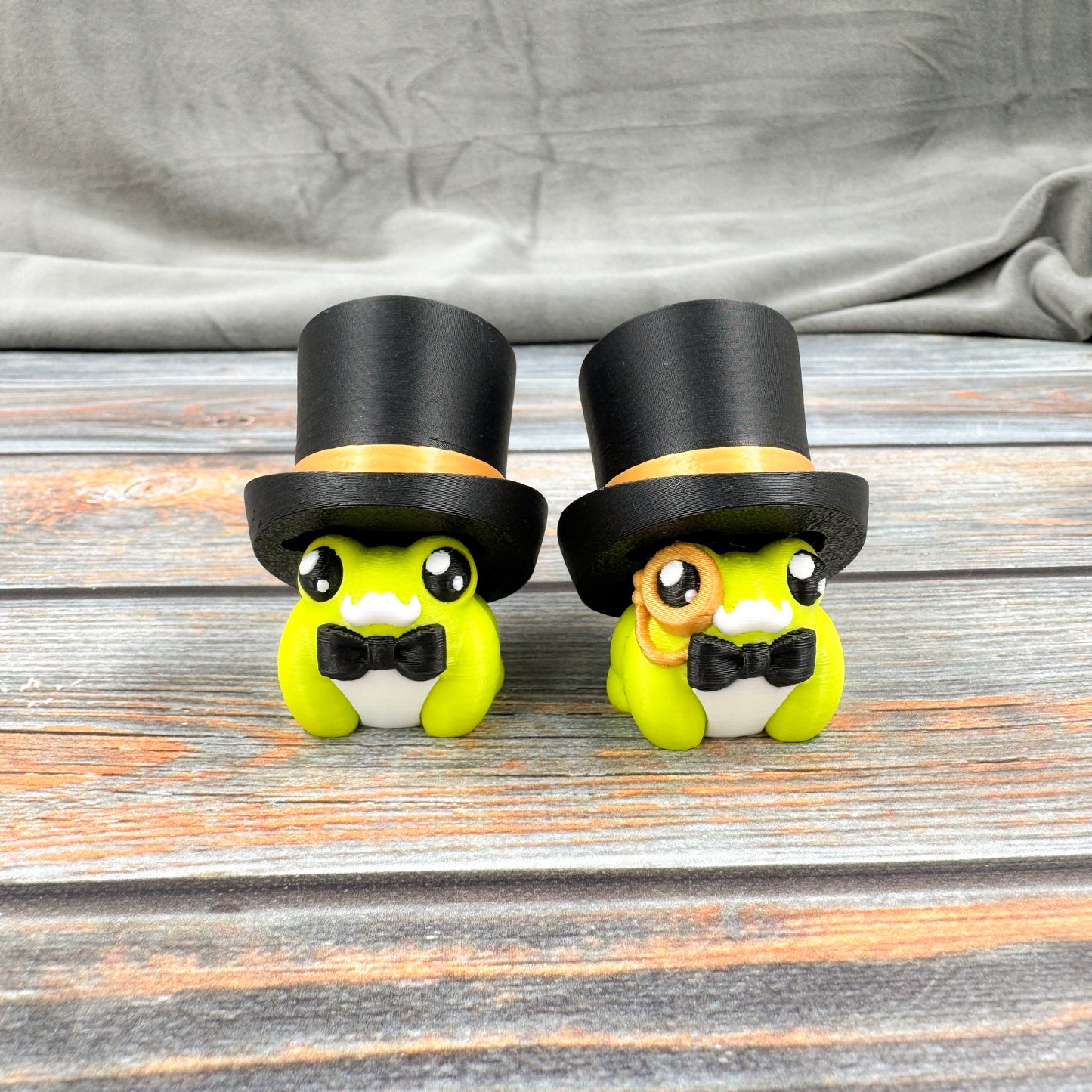 Dapper Mr. & Mrs. Frogs 3D Printed Clicker Fidgets