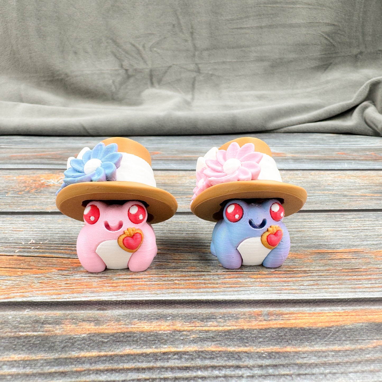 Dapper Mr. & Mrs. Frogs 3D Printed Clicker Fidgets