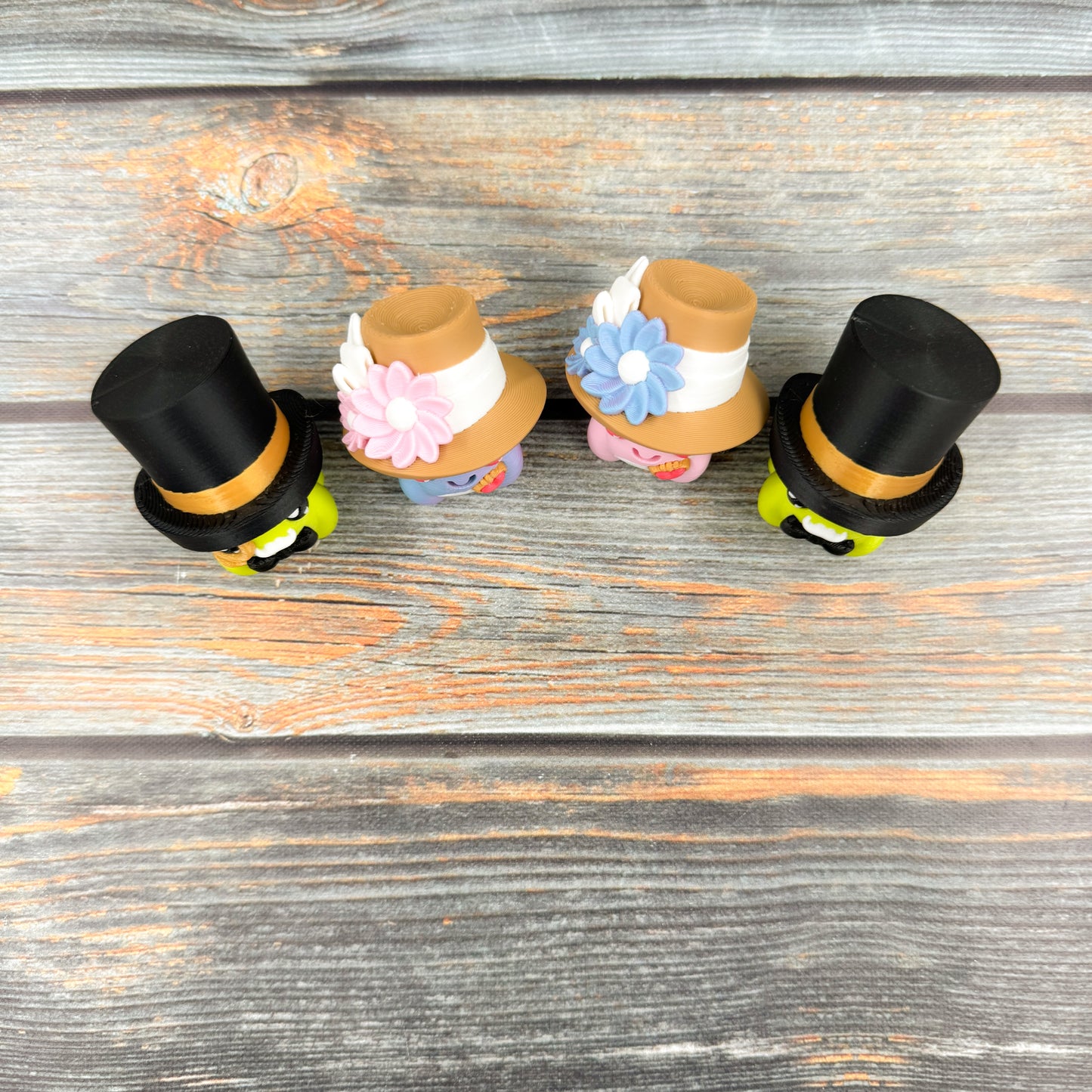 Dapper Mr. & Mrs. Frogs 3D Printed Clicker Fidgets