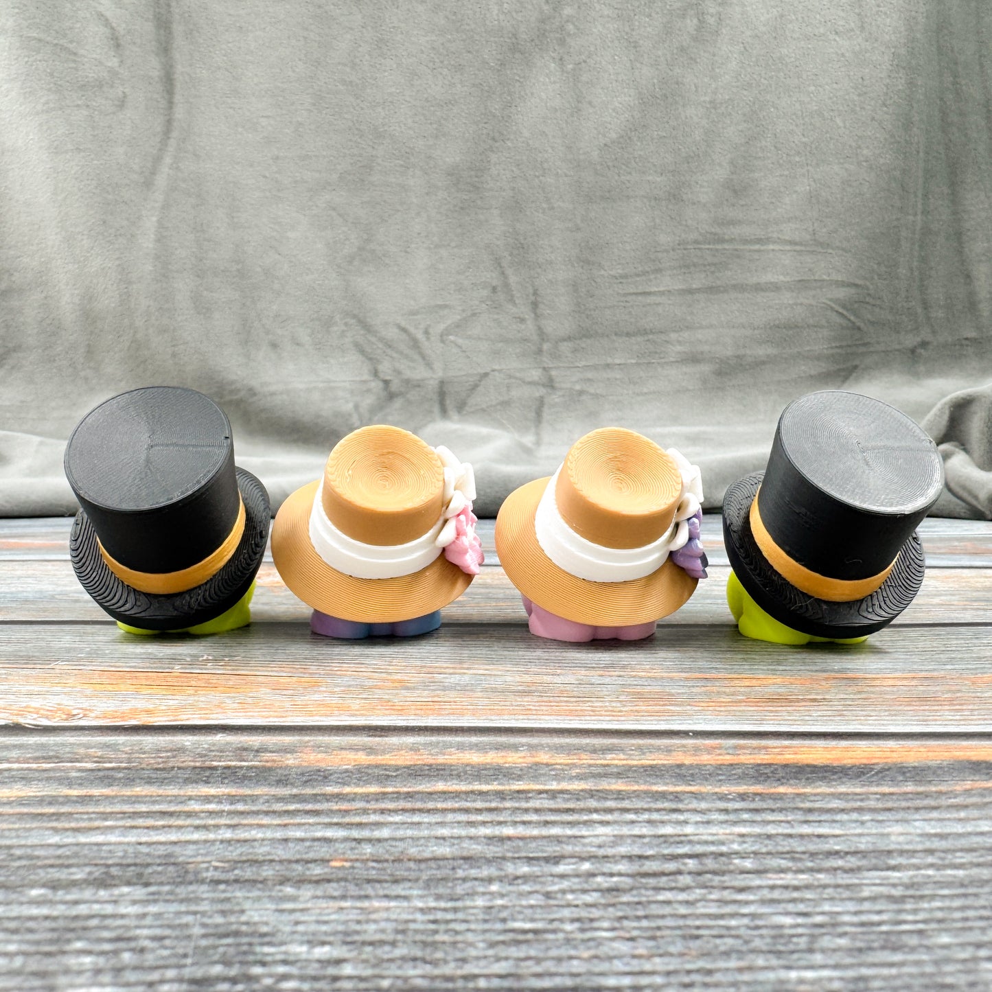 Dapper Mr. & Mrs. Frogs 3D Printed Clicker Fidgets