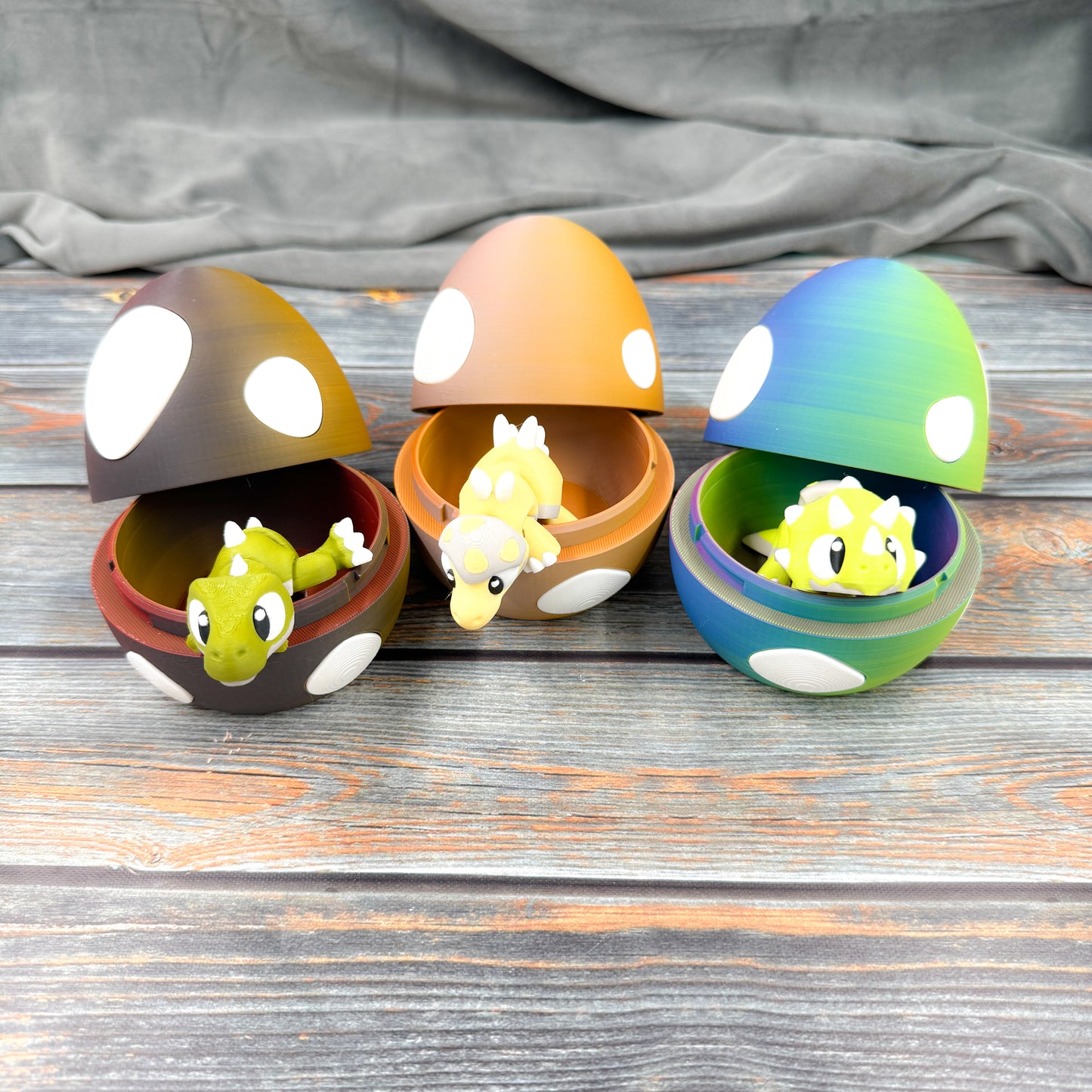 Dinosaur Egg Twist Lock 3D Printed Storage Egg