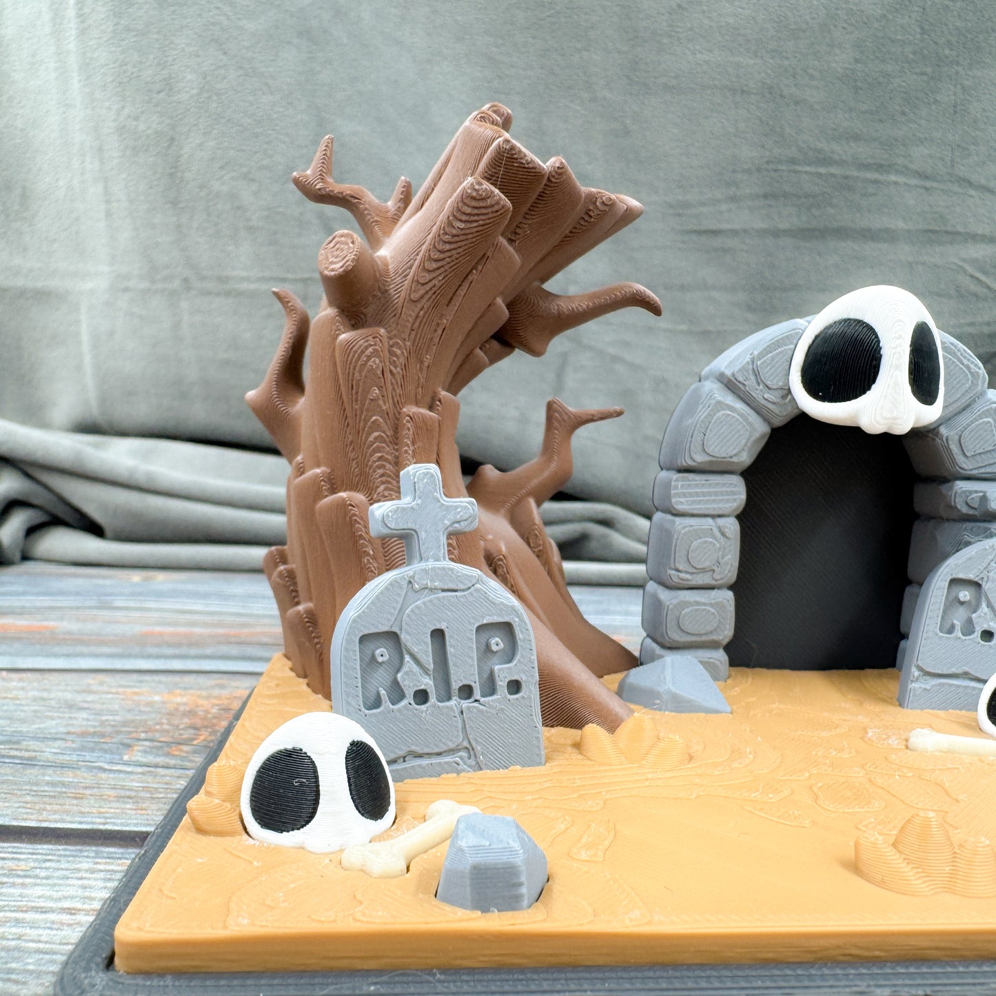 Ghost Graveyard 3D Printed Fidget Figure Diorama