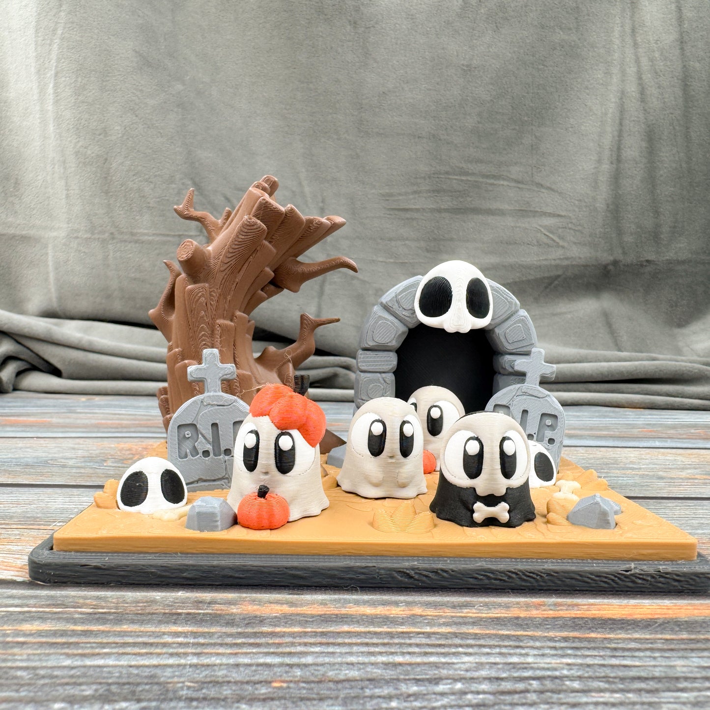 Ghost Graveyard 3D Printed Fidget Figure Diorama