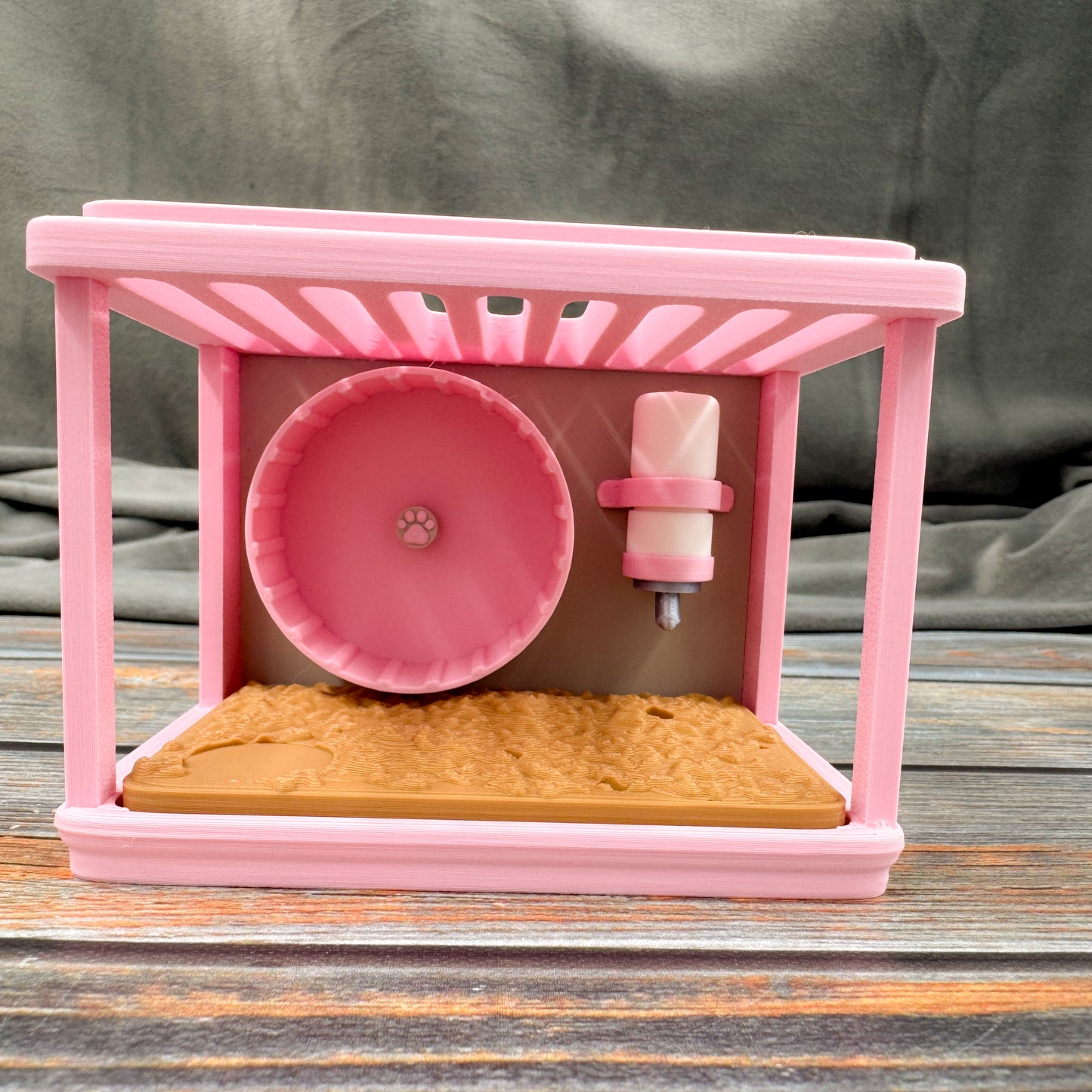 Guinea Pig Cage + 2 Guinea Pigs 3D Printed Fidget Figure Diorama Set