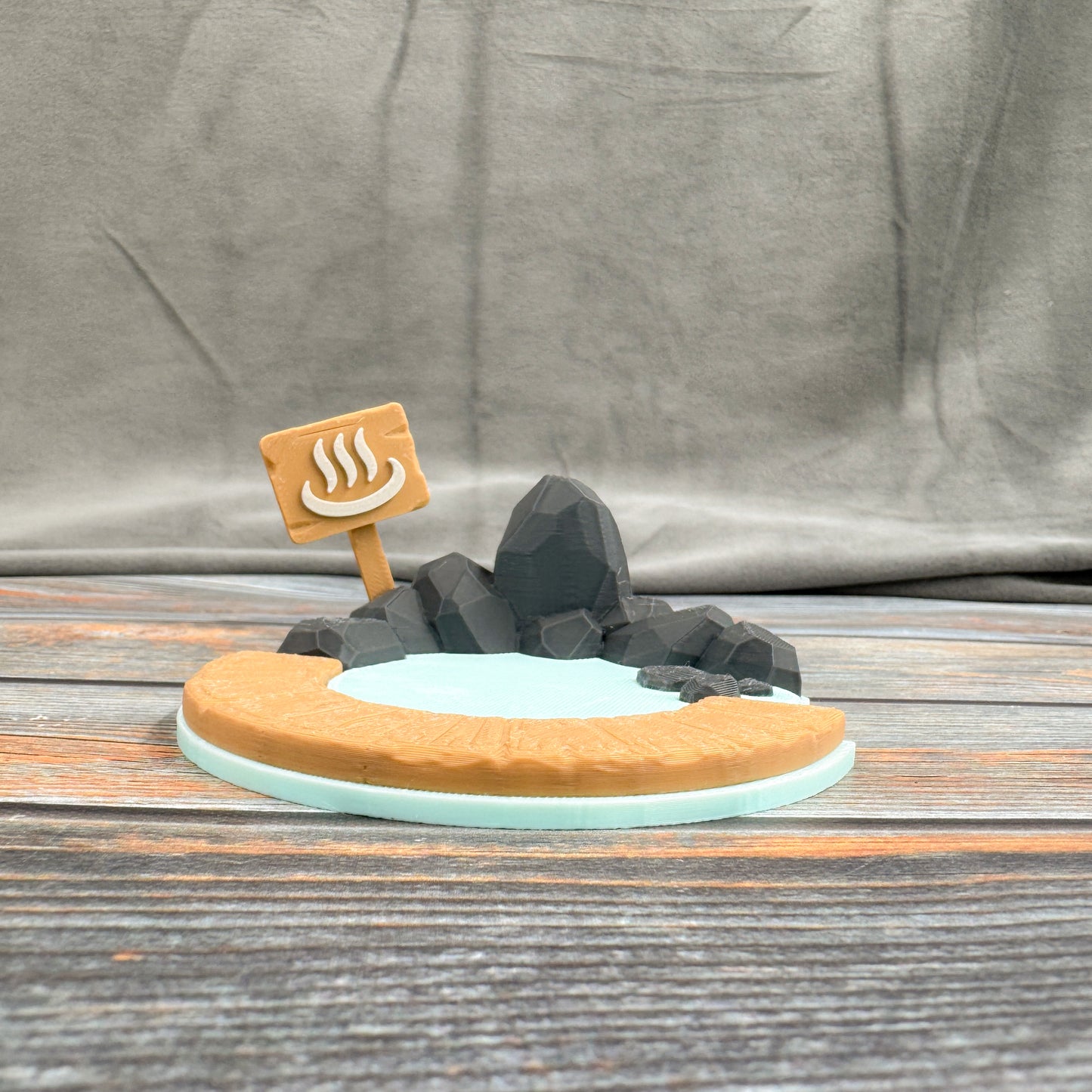 Otter Onsen + 4 Otters 3D Printed Fidget Figure Diorama Set