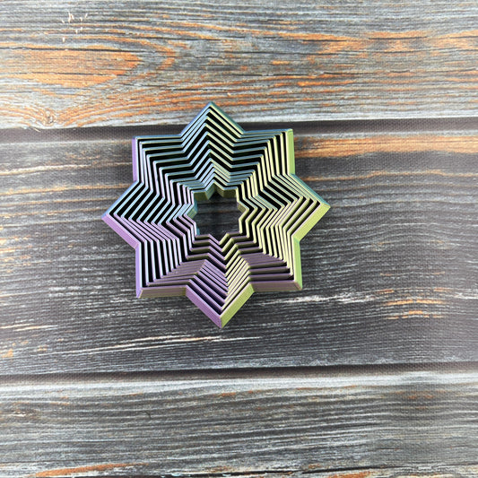 Fidget Star 3D Printed Articulated Figure in Tri-Color Orchid