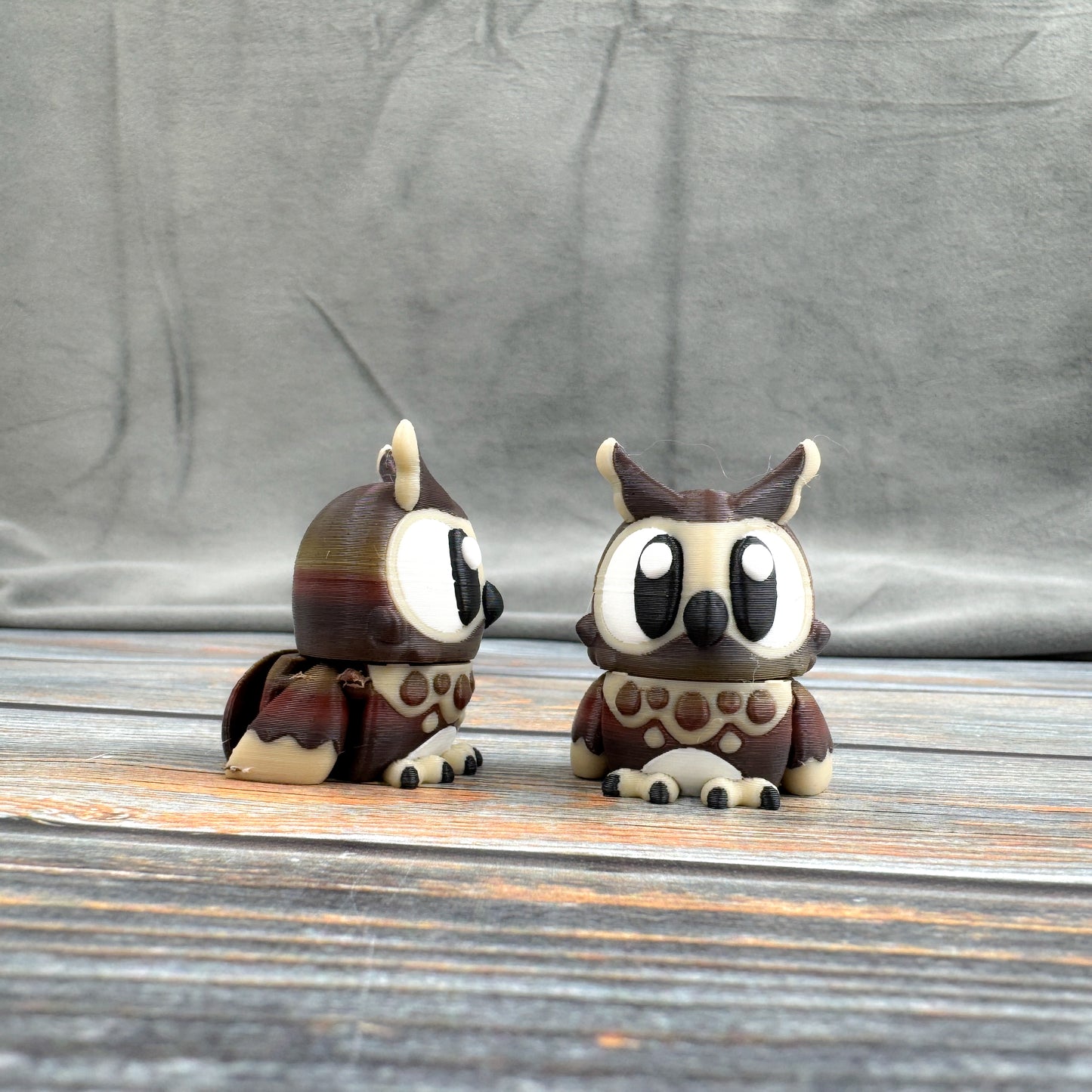 Great Horned Owl Articulated 3D Printed Fidget Figure
