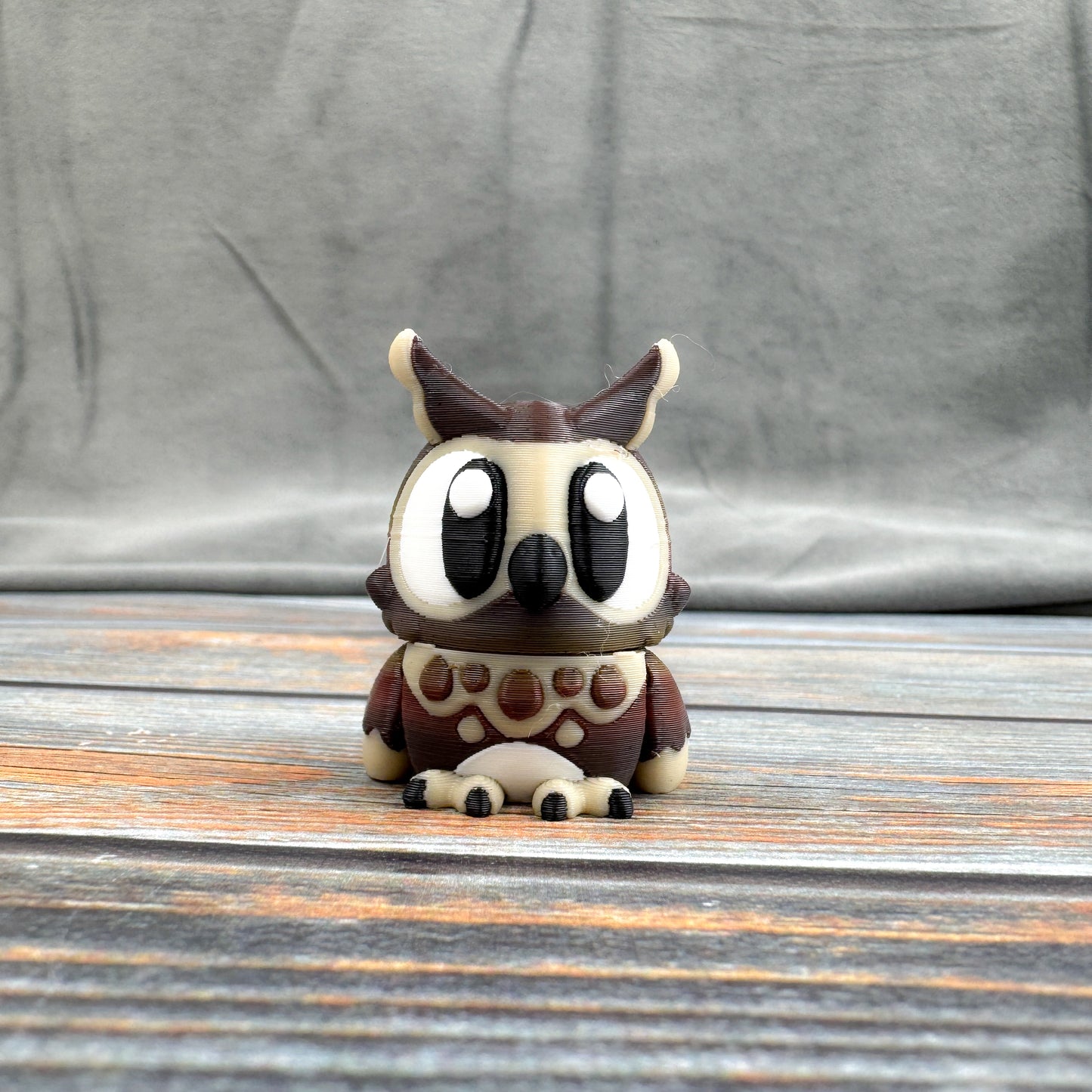 Great Horned Owl Articulated 3D Printed Fidget Figure