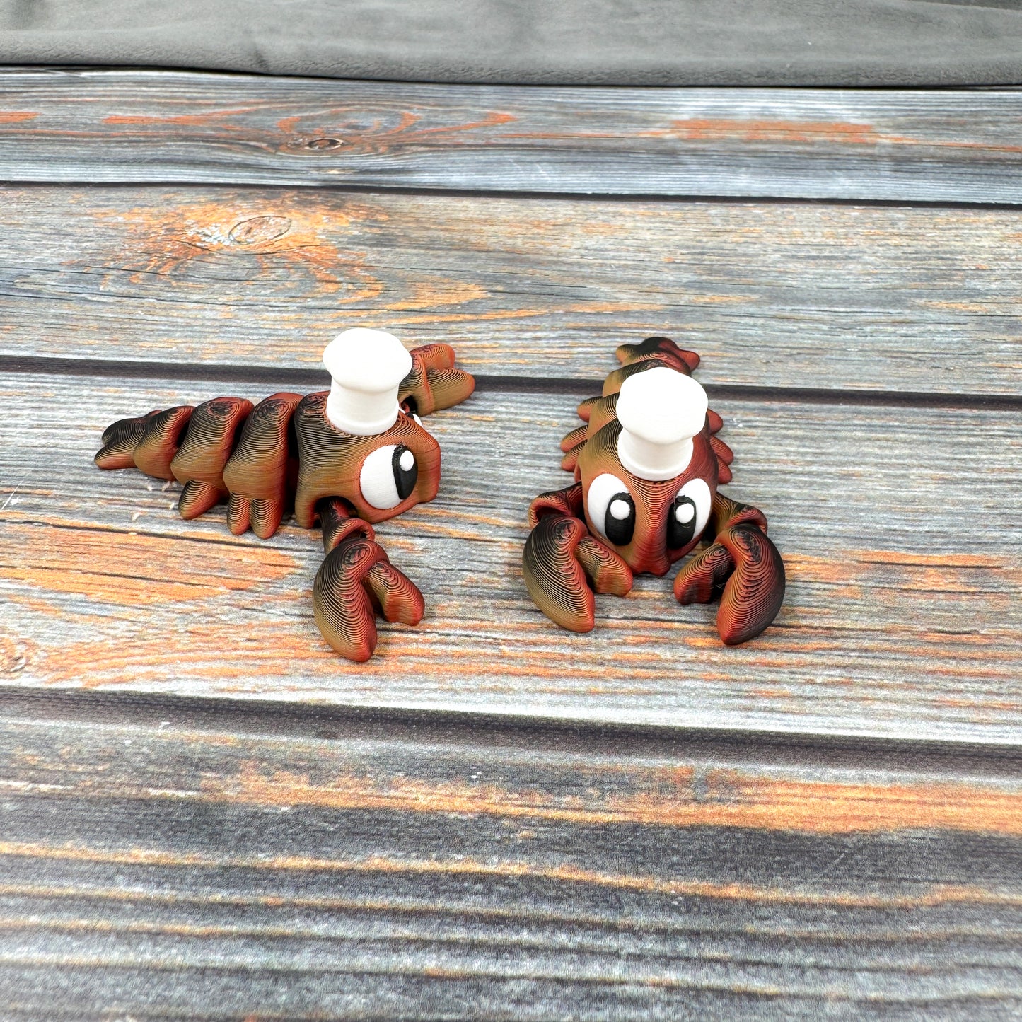 Lobster with Chef Hat Articulated 3D Printed Fidget Figure