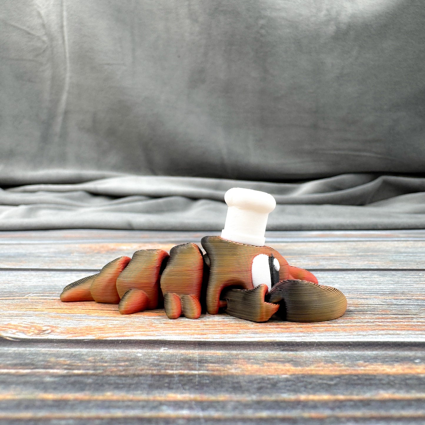 Lobster with Chef Hat Articulated 3D Printed Fidget Figure