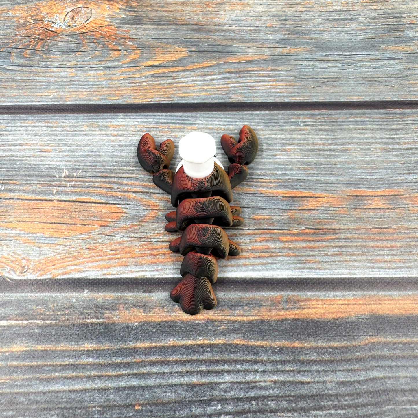 Lobster with Chef Hat Articulated 3D Printed Fidget Figure