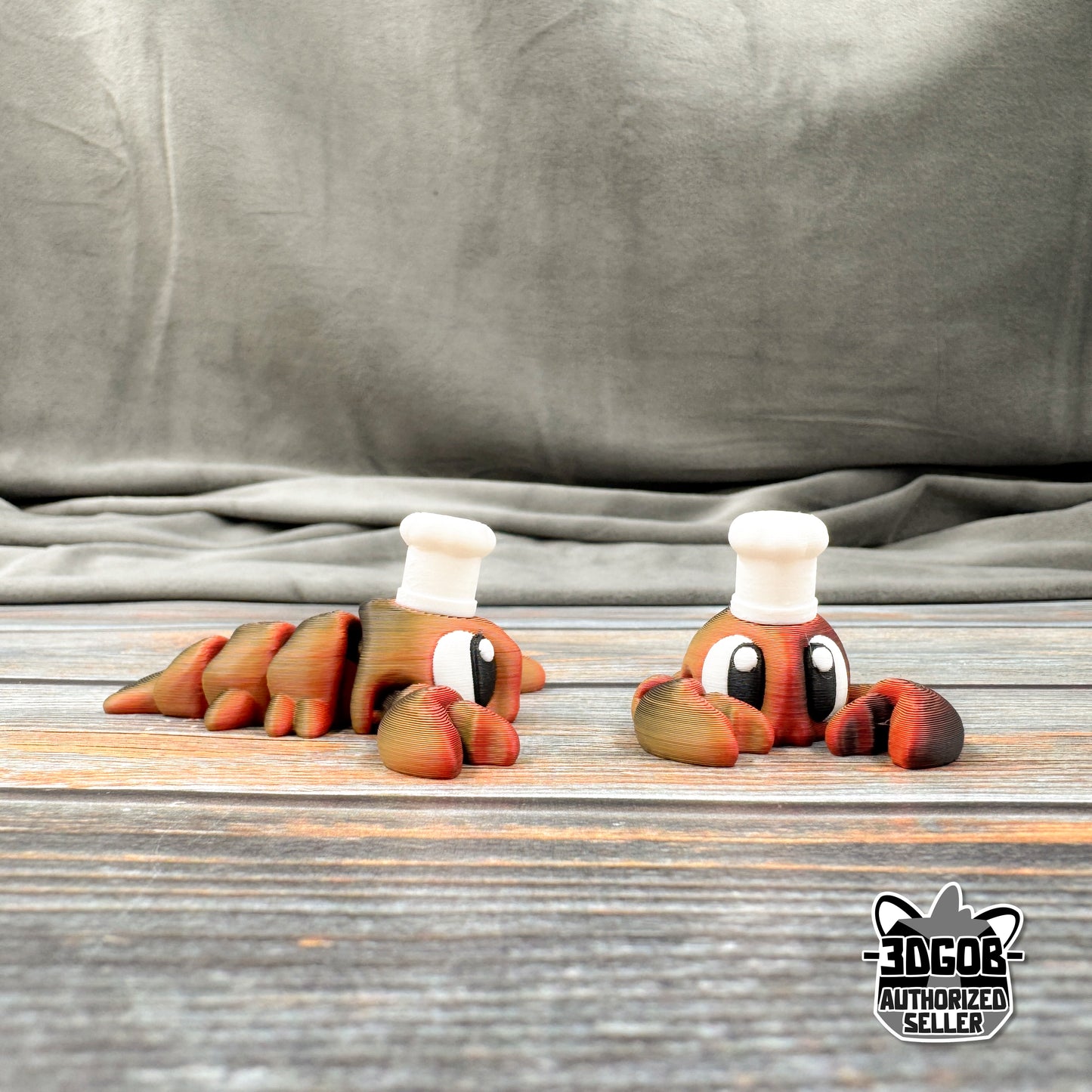Lobster with Chef Hat Articulated 3D Printed Fidget Figure