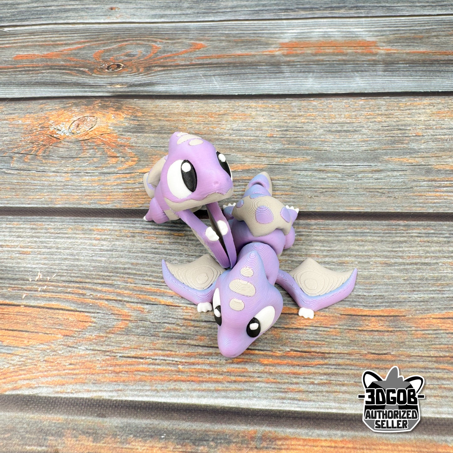 Pterodactyl in Eggshell Articulated 3D Printed Fidget Figure