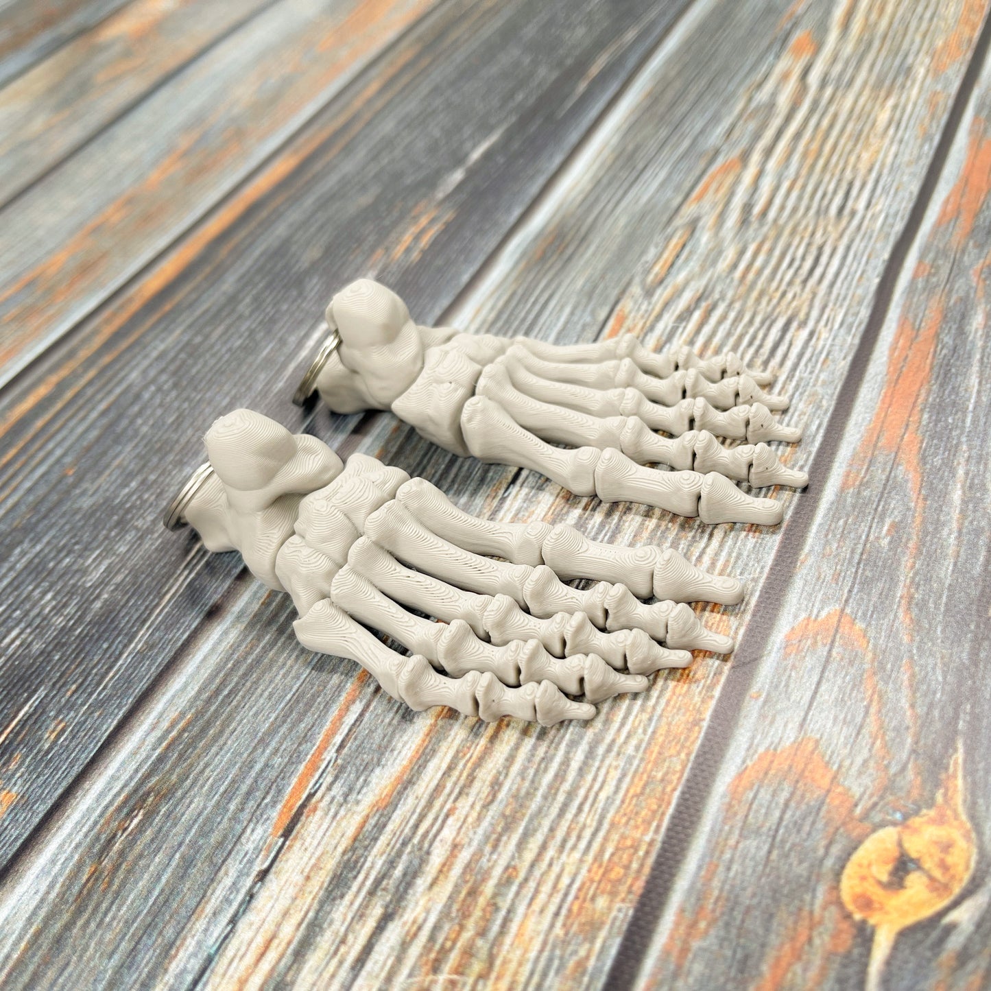 Skeleton Foot 3D Printed Keychain