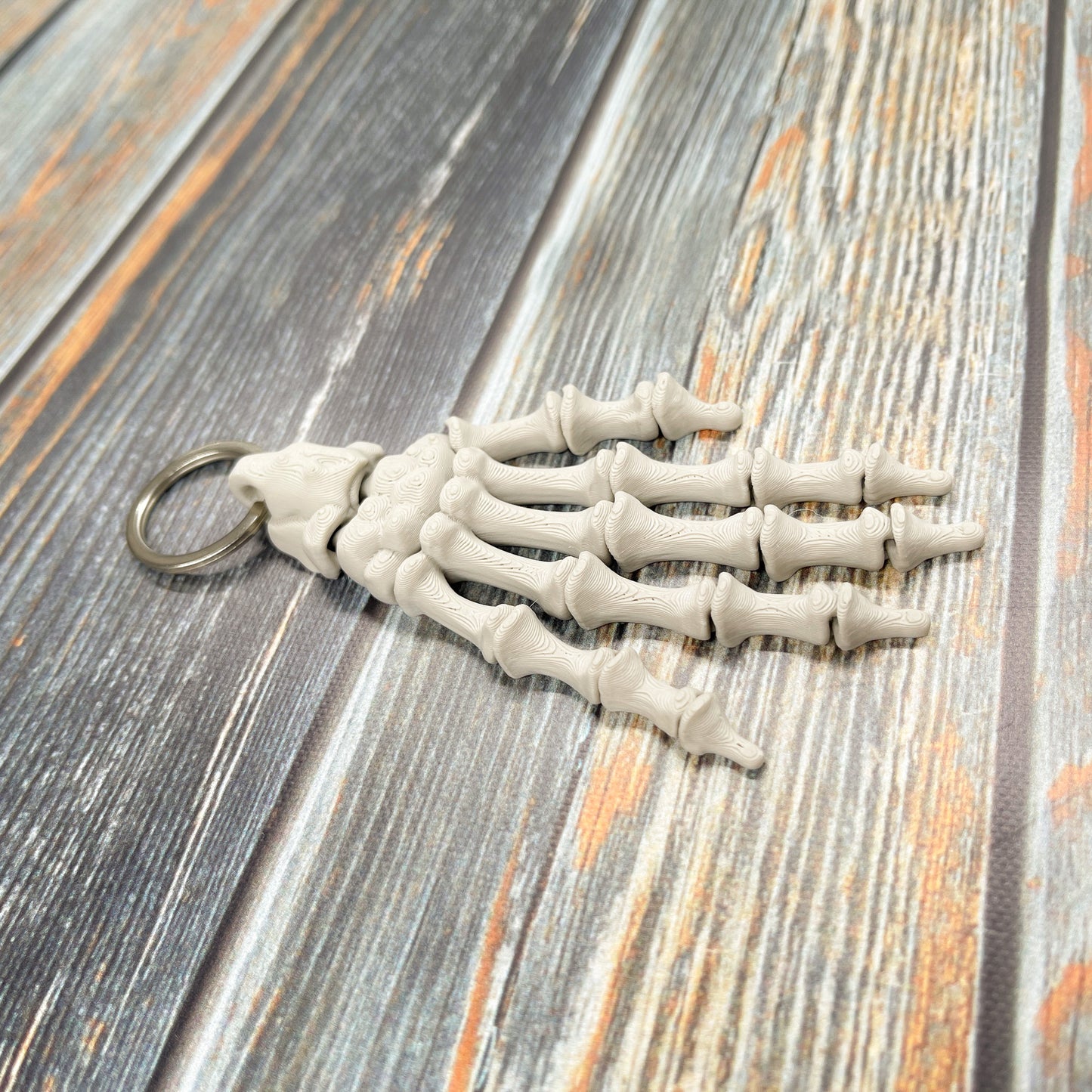 Skeleton Hand 3D Printed Keychain