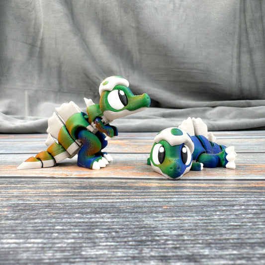 Spinosaurus in Eggshell Articulated 3D Printed Fidget Figure