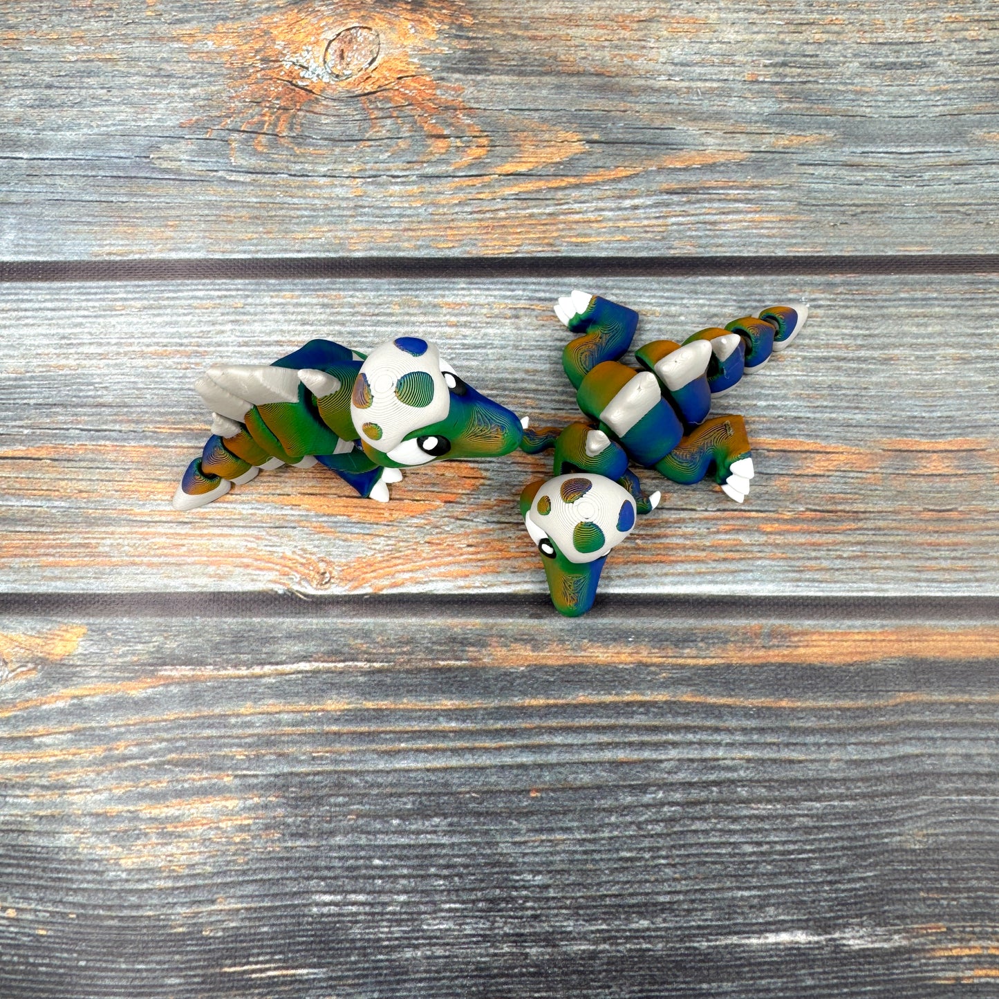 Spinosaurus in Eggshell Articulated 3D Printed Fidget Figure