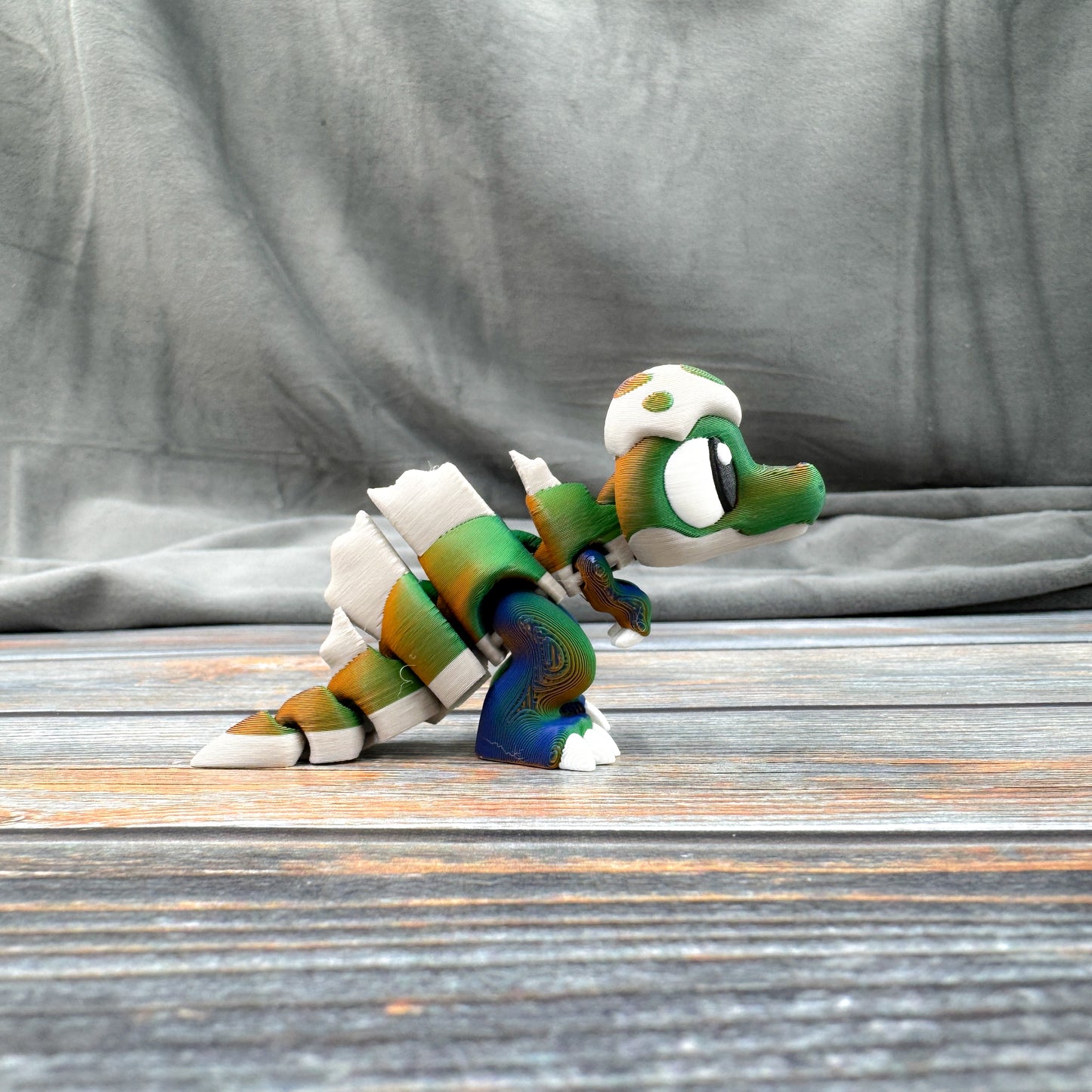 Spinosaurus in Eggshell Articulated 3D Printed Fidget Figure