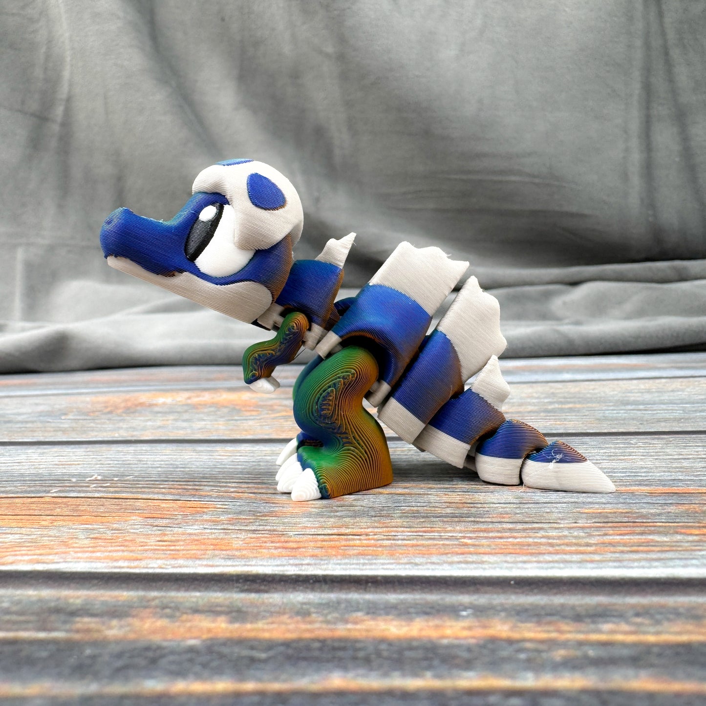Spinosaurus in Eggshell Articulated 3D Printed Fidget Figure