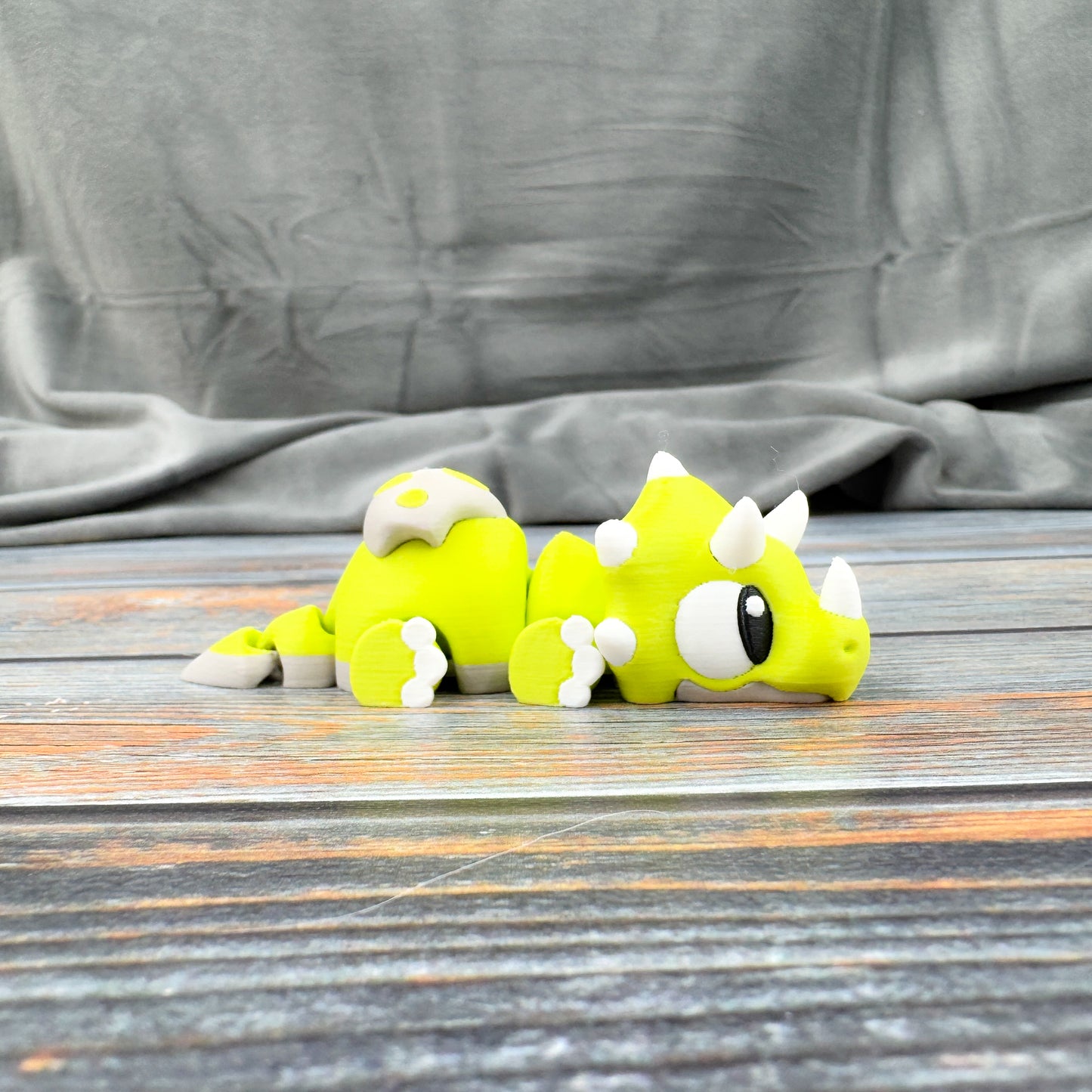 Triceratops in Eggshell 3D Printed Fidget Figure