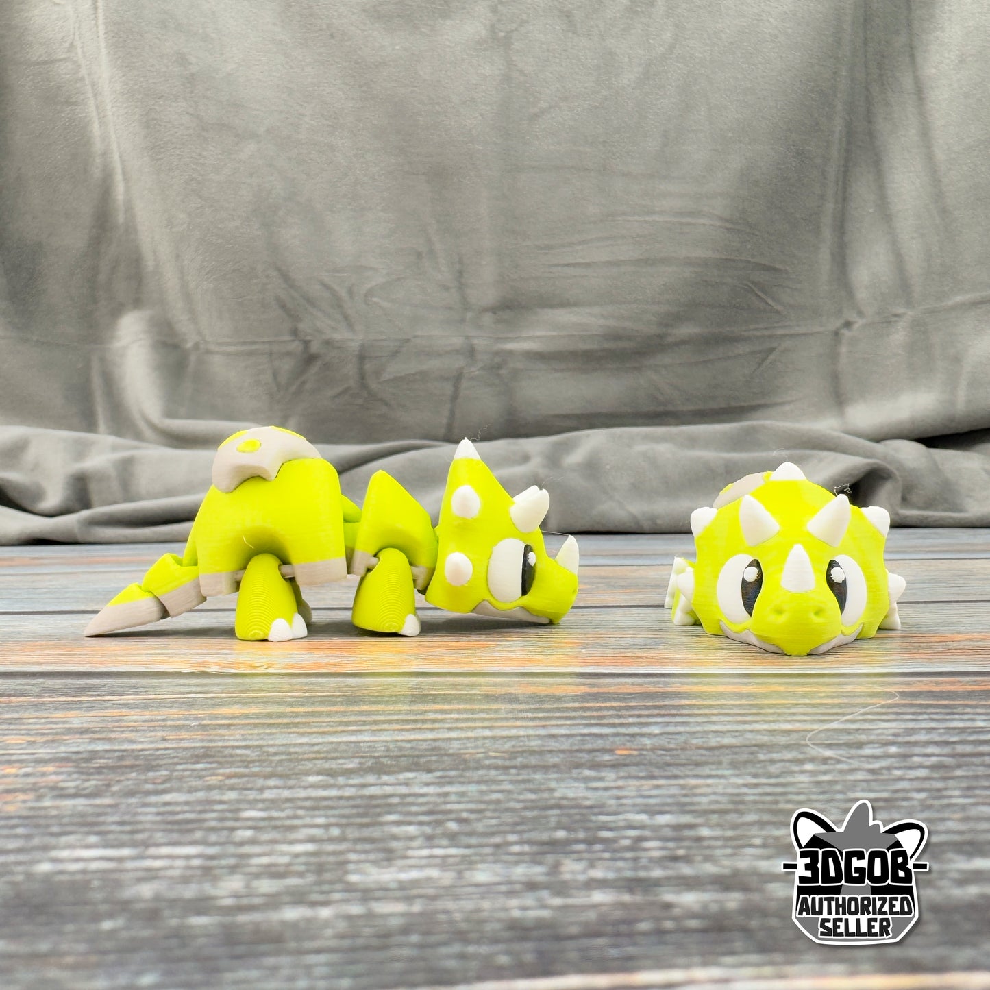 Triceratops in Eggshell 3D Printed Fidget Figure